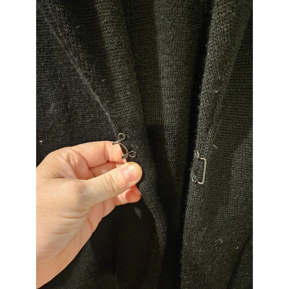Anthropologie HWR Wool Blend Shawl‎ Collar Cardigan Sweater Blazer XS Black